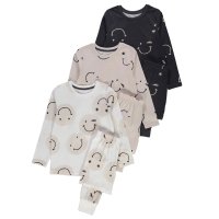 GX567: Unisex 3 Pack Smiley Face Long Sleeve Pyjamas (1-14 Years)